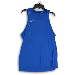 NWT Nike Womens Blue Dri-Fit Sleeveless Running Pullover T-Shirt Size M