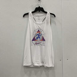 NWT Womens White Dri-Fit Sleeveless Scoop Neck Pullover Tank Top Size XL