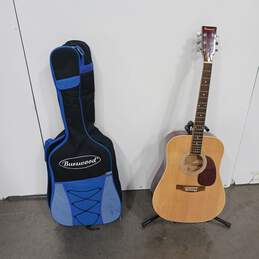 Brown Burswood Acoustic Guitar w/ Soft Blue Case