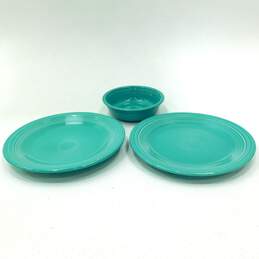 Fiesta ware Turquoise Blue 10 1/2" Dinner Plates Set of 2 & 1 Bowl alternative image