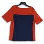 Lauren Ralph Lauren Womens Red Navy Blue Round Neck Short Sleeve T-Shirt Sz XXL image number 2