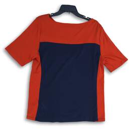 Lauren Ralph Lauren Womens Red Navy Blue Round Neck Short Sleeve T-Shirt Sz XXL alternative image
