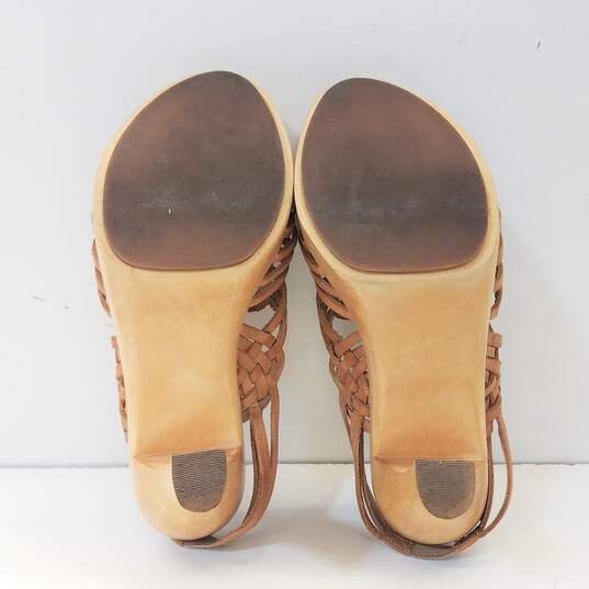 DrScholls Leather Women Pump Sandal US 6 Brown image number 7