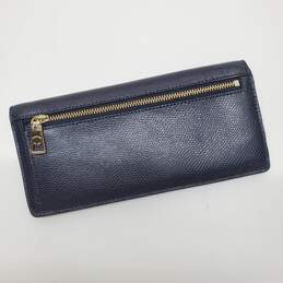 Coach Pebbled Leather Envelope Wallet in Navy Blue 7.5x3.5" alternative image
