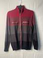 INC Women Cotton Red Gray Black Zip Up Sweater Size M image number 1