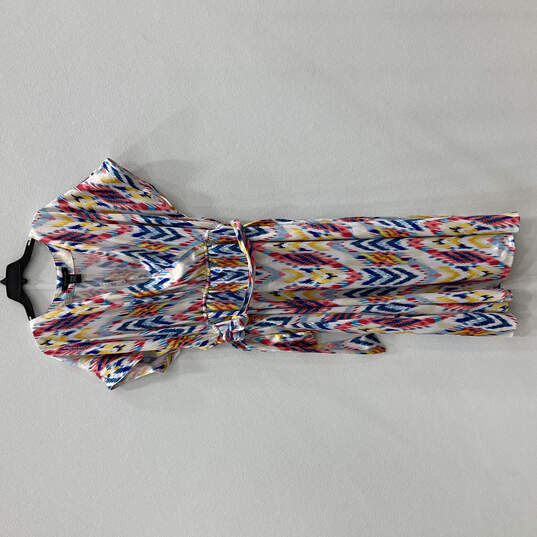 NWT Womens Multicolor Chevron Short Sleeve Blted Wrap Dress Size 22/24 image number 1