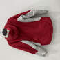 Womens Red White Long Sleeve Hooded Full-Zip Windbreaker Jacket Size Small image number 2