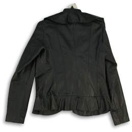 Saks Fifth Avenue Womens Black Ruffle Collar Long Sleeve Jacket Size Small alternative image