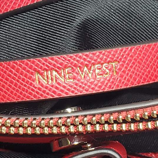 Nine West Red Faux Leather Handbag image number 6