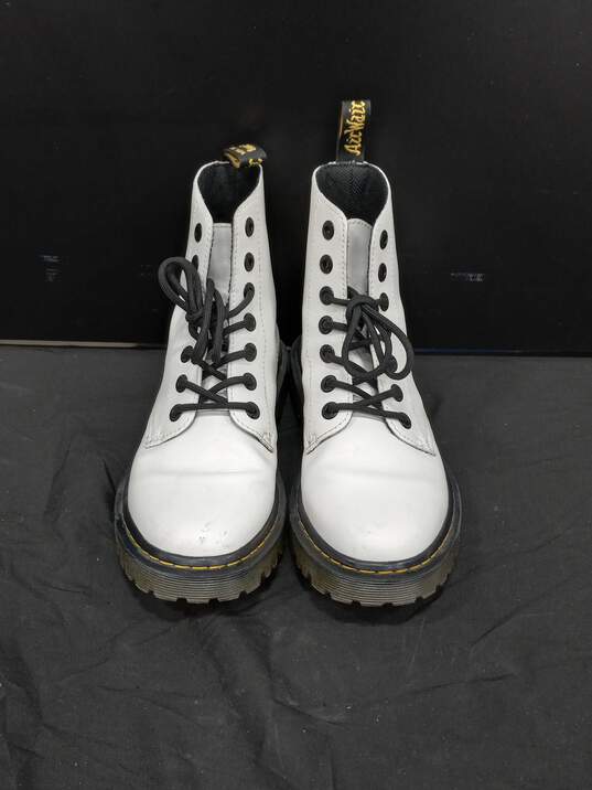 Dr. Martens Luna White Leather Combat Boots Size 7 image number 1