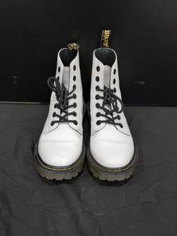Dr. Martens Luna White Leather Combat Boots Size 7
