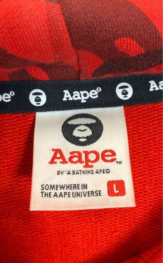 AAPE Men Red Camo Pullover Hoodie - Size L image number 2