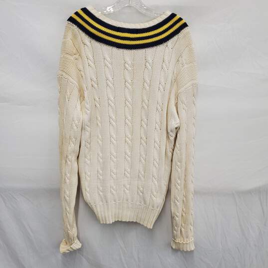 POLO By Ralph Lauren MN's Cream Classic Cricket 100% Cotton Sweater Size XL image number 2