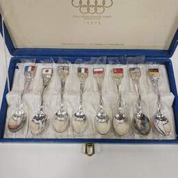 1978 Eight Nation Athletic Games Descente T&F Tokyo Bundle of 8 Spoons with Blue Collector Case alternative image