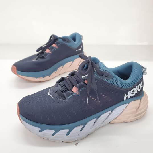 Hoka One One Women's Gaviota 3 Wide Ombre Blue Rosette Road Running Shoes Size 7 image number 3