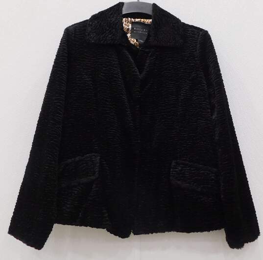 Cally Women's Black Faux Fur Coat Cheetah Print Size L image number 1