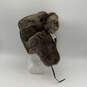 Mens Brown Fur Lined Front Brim Tie Classic Winter Trapper Hat Size 10 image number 3