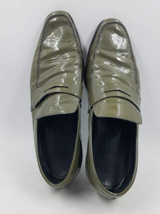 Authentic Dior Army Green Patent Loafers M 12 image number 6