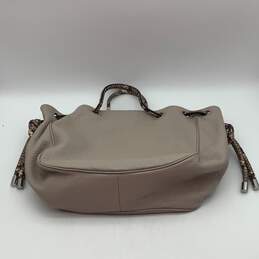 Womens Gray Leather Inner Zipper Pocket Drawstring Bucket Handbag Purse alternative image