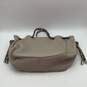 Womens Gray Leather Inner Zipper Pocket Drawstring Bucket Handbag Purse image number 2
