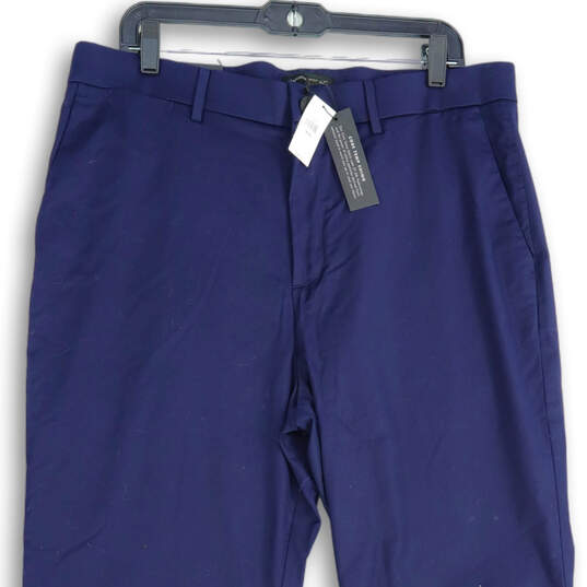 NWT Mens Navy Blue Flat Front Slash Pocket Core Temp Chino Pants Size 36X34 image number 3