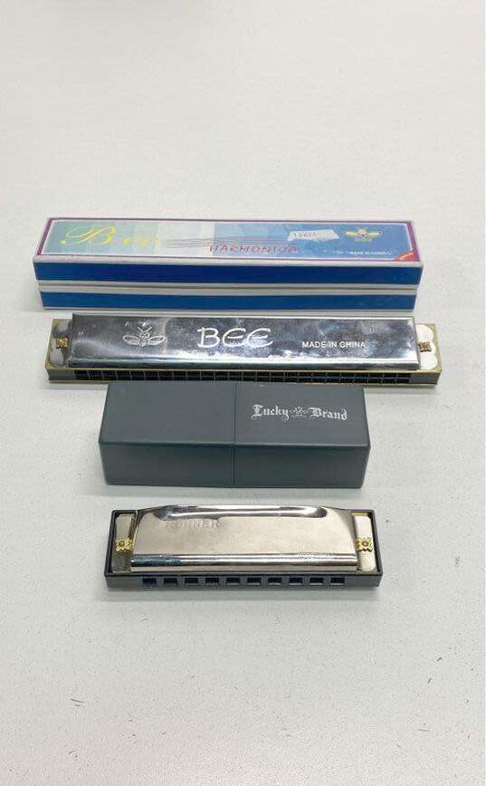 Harmonica Bundle Lot of 4 with Case Hohner image number 4