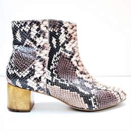Made Leather Snakeskin Print Ankle Boots Snake 8.5