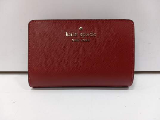 Kate Spade Red Leather Wallet NWT image number 1