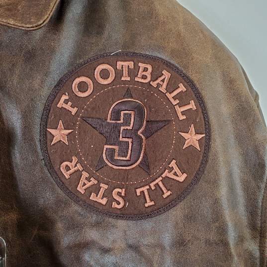 Bare Fox Vintage Men's Brown Leather Jacket SZ 2XL NWT image number 3