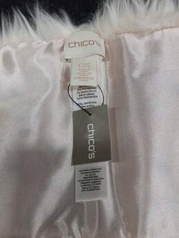 Women's CHICO'S White Spotted Faux Fur Shoulder Drape Scarf alternative image