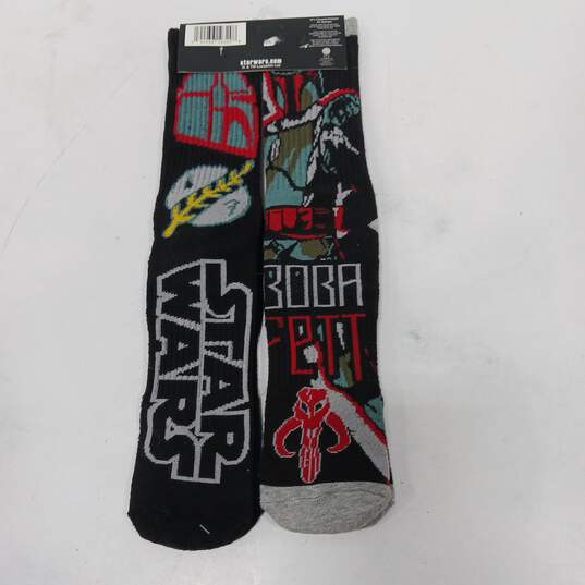 2pc Set of Star Wars Long Socks Shoe Size 6-12 image number 1