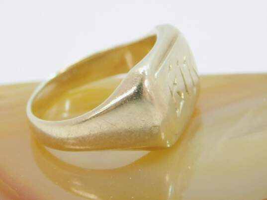 Elegant 10k Yellow Gold Word Etched Ring 4.6g image number 2