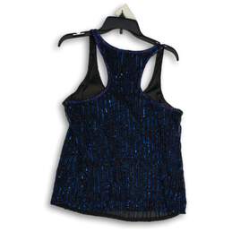 NWT Parker Womens Blue Sequin Scoop Neck Sleeveless Pullover Tank Top Size Large alternative image