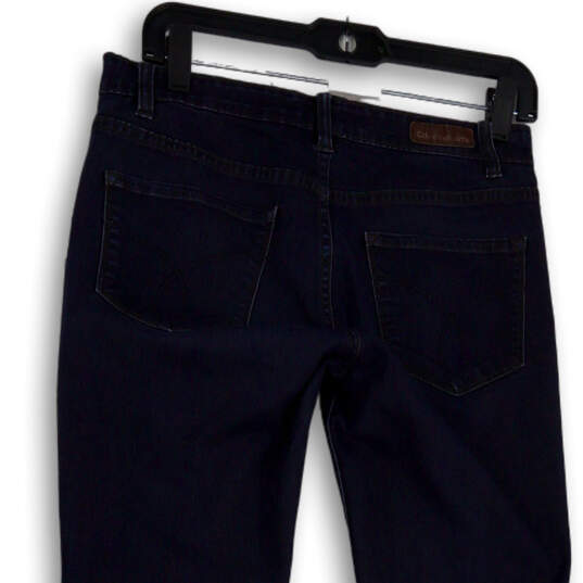 Womens Blue Denim Pockets Medium Wash Stretch Skinny Jeans Size 28 image number 4