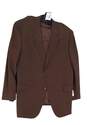 Mens Brown Long Sleeve Notch Lapel Two Button Suit Jacket Size 46R image number 1