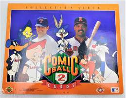 Vintage Upper Deck Looney Tunes Comic Ball Baseball Cards With Collectors Albums alternative image