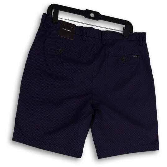NWT Mens Blue Flat Front Slash Pockets Regular Fit Chino Shorts Size 34 image number 2