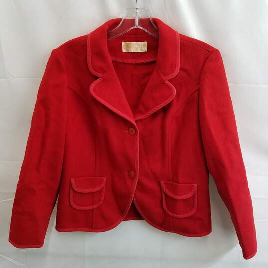 Pendleton Women's Red Wool 2 Button Blazer Size 8 image number 1