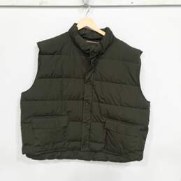 Cabela's Men's Green Goose Down Leather Vest Size 3XL