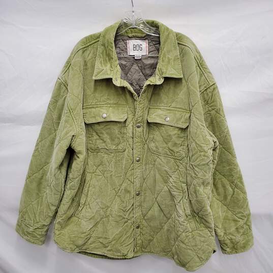 BDG MN's Corduroy Quilted Lime Green Shirt Jacket Size XL image number 1