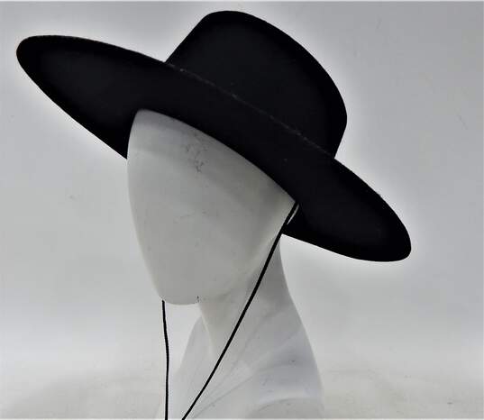Capas Design Pork Pie Hat Black Wool Men's Size  Medium image number 2