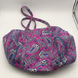 Vera Bradley Womens Purple Blue Paisley Double Handle Zipper Tote Bag alternative image