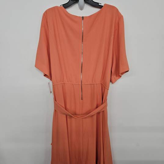 Danny And Nicole Persimmon Short Sleeve Belted Shirt Dress image number 3