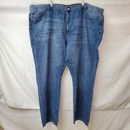 IZOD Blue Cotton Blend Relaxed Fit Straight Leg Jeans Men's Size 54in x 32in NWT