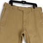 Mens Beige Flat Front Slash Pockets Straight Leg Chino Pants Size 38/30 image number 1