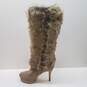 Fergie Suede Faux Fur Tall Knee Platform Zip Heel Boots Shoes Size 9.5 M image number 2
