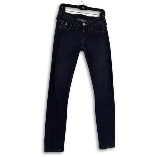 Womens Blue Medium Wash Pockets Slim Fit Denim Skinny Jeans Size 27 image number 1