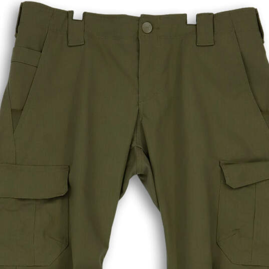 Womens Green Storm Flap Pocket Flat Front Straight Leg Cargo Pants Size 14 image number 3