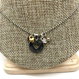 Designer Brighton Silver-Tone Bead Chain Love Your Heart Charm Necklace