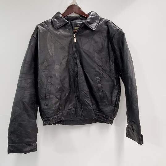Legacy Men Black Leather Jacket XL image number 4